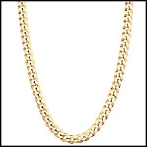 18K Gold Plated Sterling Silver Cuban Link Chain Necklace Elegant Minimal Chic